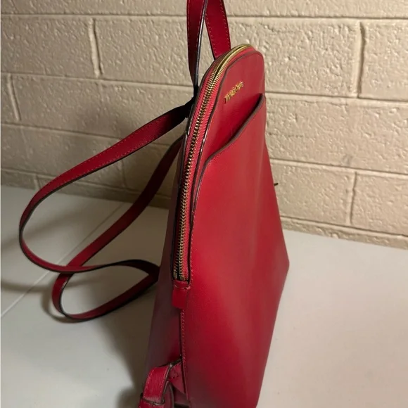 Michael Kors Red Leather Backpack with Dome Design - Picture 3 of 6
